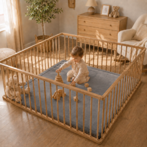 Wizzimo® Baby speelkleed 180x200x3 cm Speelkleed kinderen met traagschuim vulling - Grijs - Anti slip - Afbeelding 6