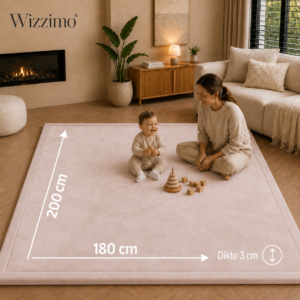 Alternative view of Wizzimo® Baby speelkleed speelmat - 200x180 - Speelkleed kinderen - Extra dikke traagschuim vulling 3 cm - Beige - Anti slip