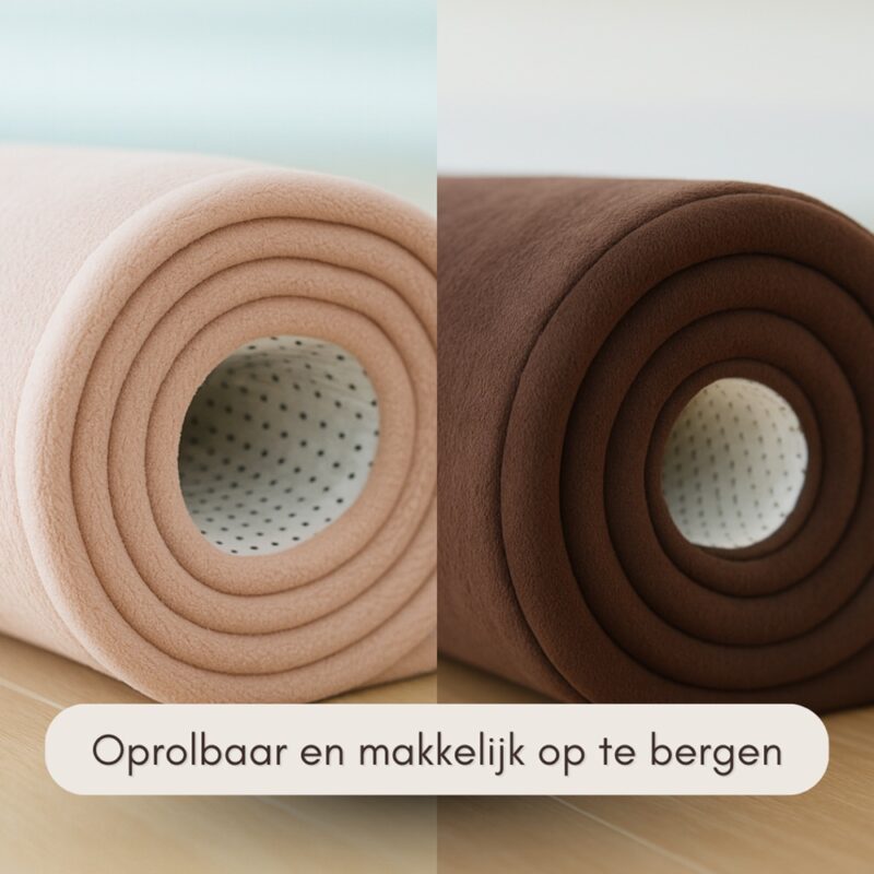 Rond speelkleed van 200 cm in soft pink en beige met 3 cm traagschuim, afbeelding 8