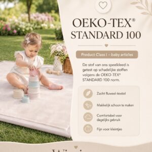 Wizzimo® Baby speelkleed 180x200x3 cm Speelkleed kinderen met traagschuim vulling - Grijs - Anti slip - Afbeelding 7
