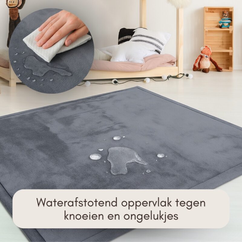 Extra dik speelkleed 180x200 cm in bruin met 3 cm traagschuim, afbeelding 16