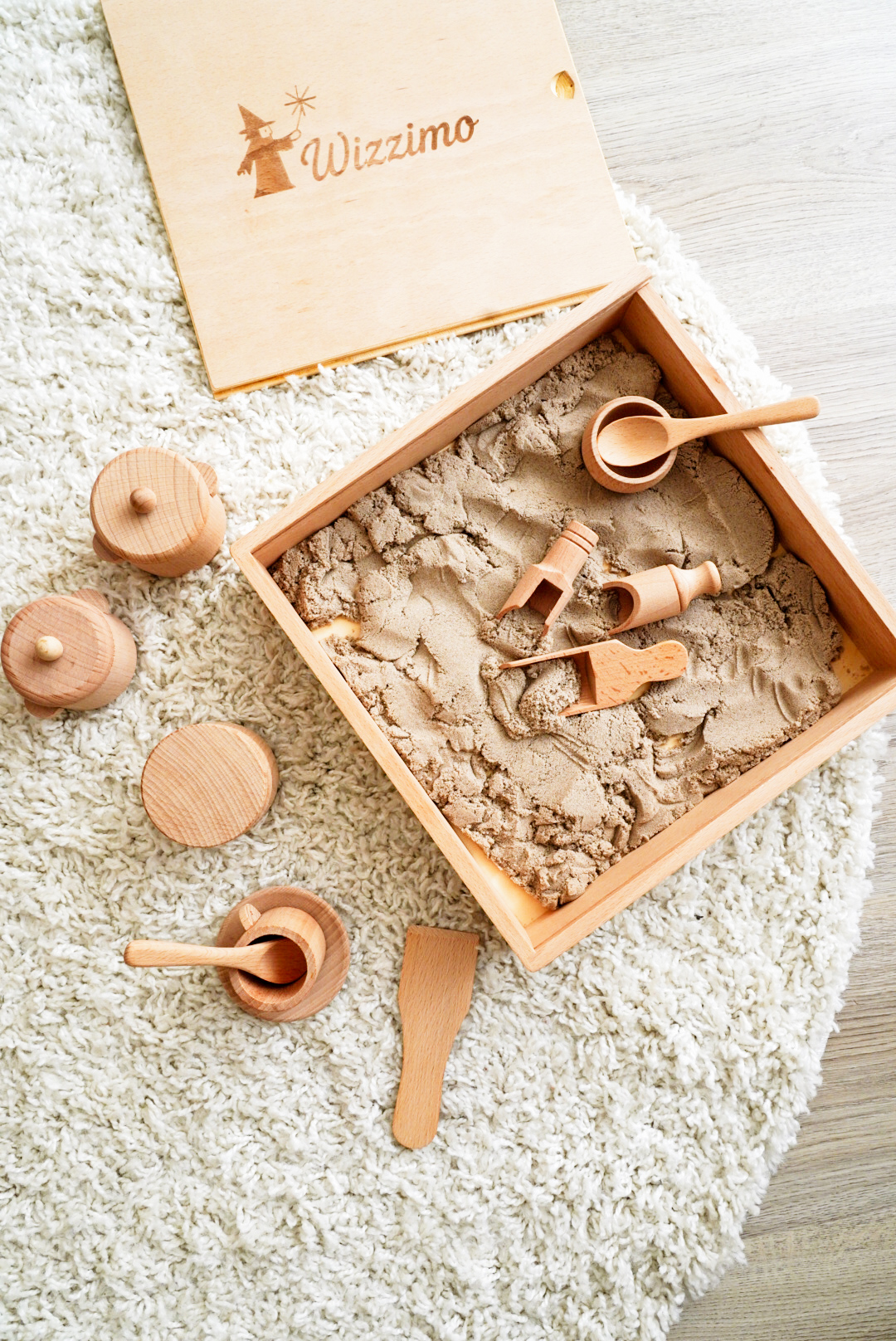 Wizzimo® - Sensorische speelbak met deksel en accessoires - Montessori speelgoed - Sensorisch speelgoed - Afbeelding 6