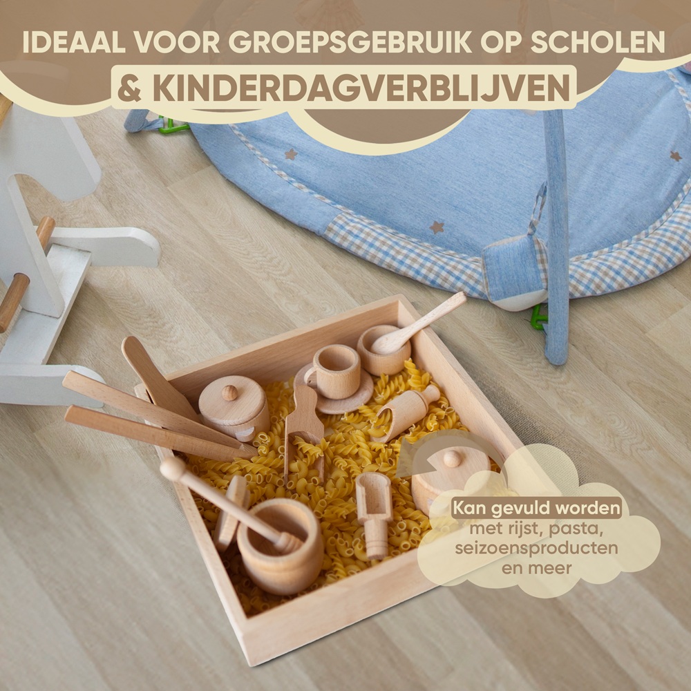 Wizzimo® - Sensorische speelbak met deksel en accessoires - Montessori speelgoed - Sensorisch speelgoed - Afbeelding 5