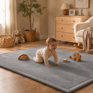 Wizzimo® Baby speelkleed 180x200x3 cm Speelkleed kinderen met traagschuim vulling - Grijs - Anti slip - Afbeelding 5
