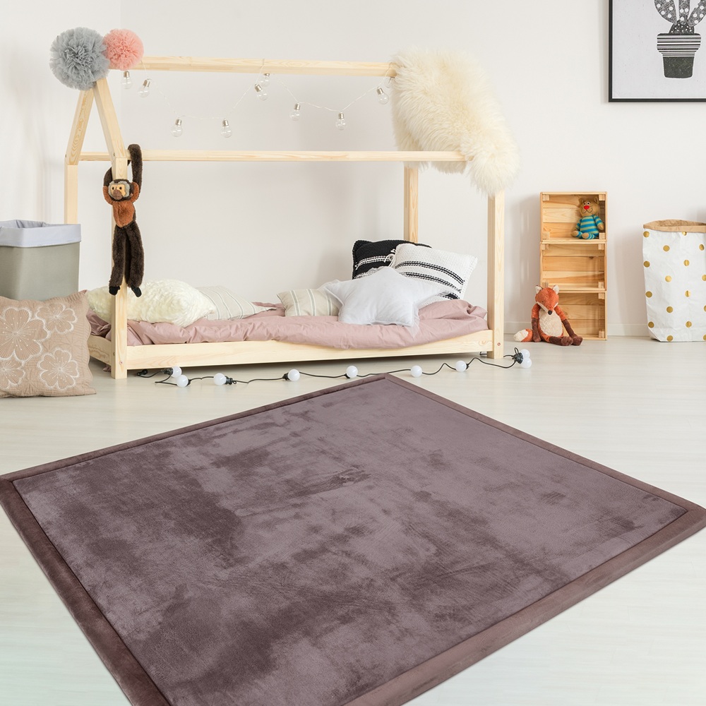 Wizzimo® Baby speelkleed speelmat - 200x180 - Speelkleed kinderen - Extra dikke traagschuim vulling 3 cm - Bruin - Anti slip - Afbeelding 14