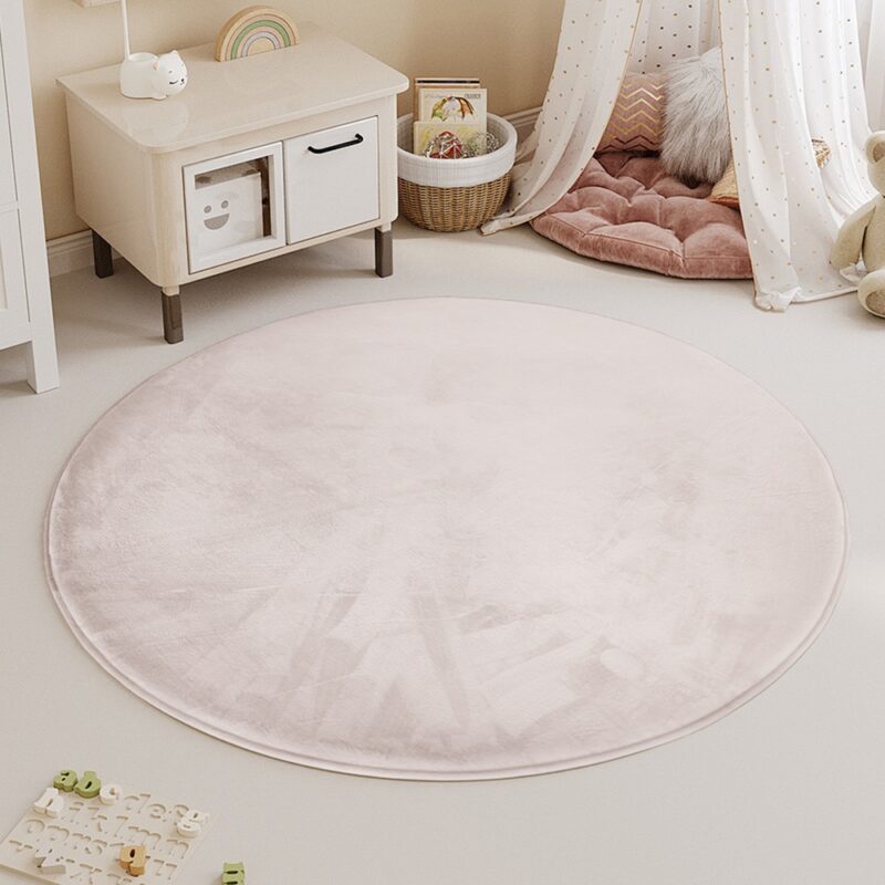 Rond speelkleed van 200 cm in soft pink en beige met 3 cm traagschuim, afbeelding 11