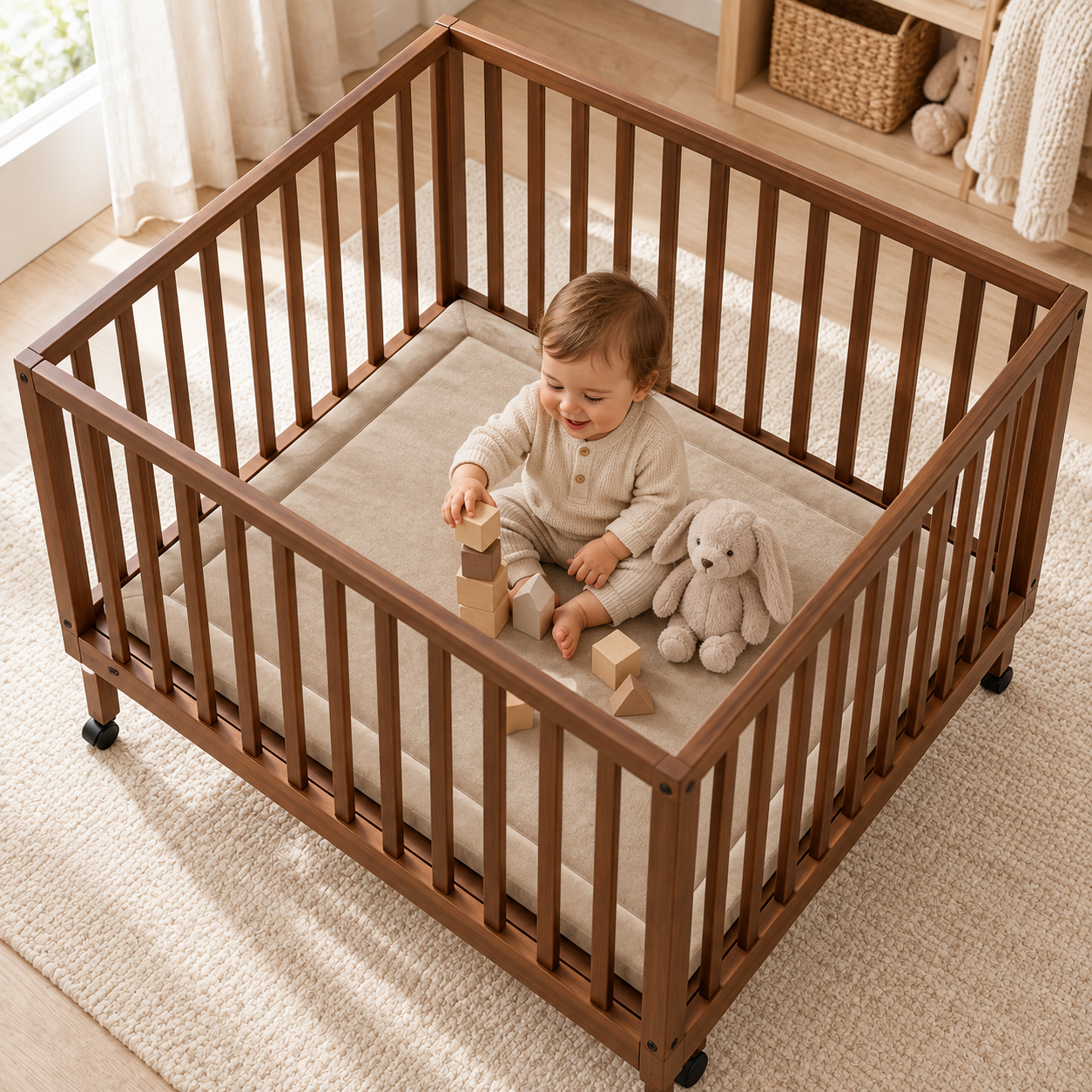 Wizzimo® Boxkleed 80 × 100 cm – Sand Beige