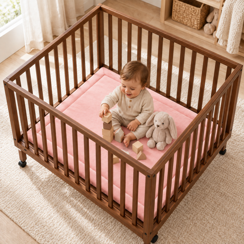 Wizzimo® Boxkleed 80x100 - Roze