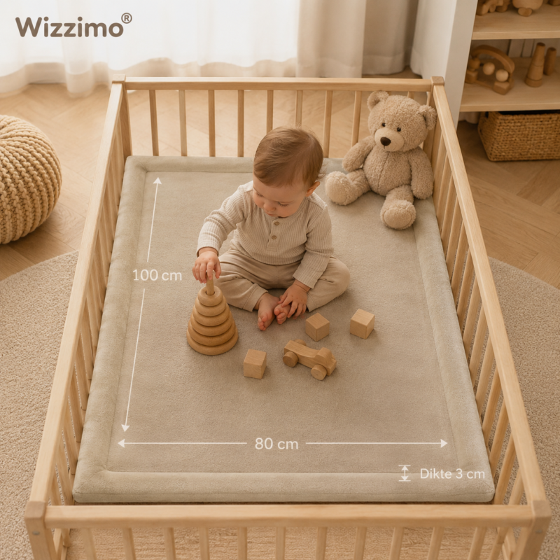 Boxkleed 80x100 cm in sand beige met 3 cm traagschuim, afbeelding 6