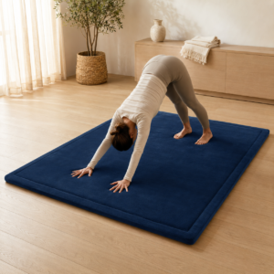 Wizzimo® Speelkleed 150x200 cm – Donkerblauw - Extra Dik 3 cm Traagschuim | Fluweelzacht | Oeko-Tex® - Afbeelding 6