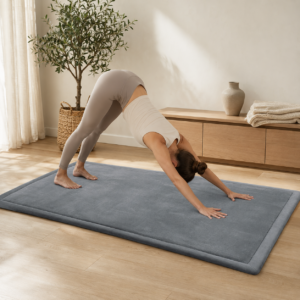 Wizzimo® Speelkleed 150x200 cm – Grijs - Extra Dik 3 cm Traagschuim | Fluweelzacht | Oeko-Tex® - Afbeelding 6
