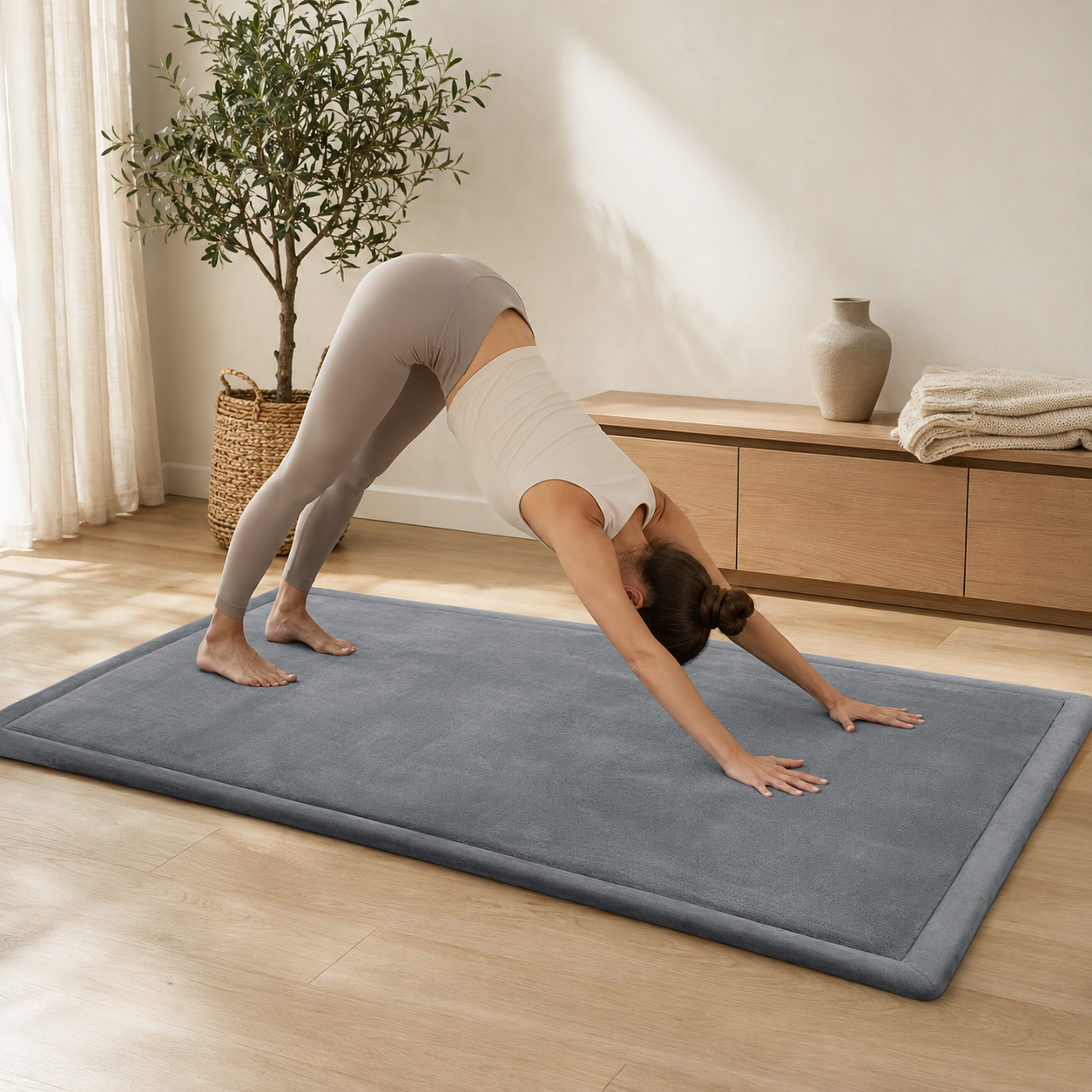 Wizzimo® Speelkleed 150x200 cm – Grijs - Extra Dik 3 cm Traagschuim | Fluweelzacht | Oeko-Tex® - Afbeelding 6