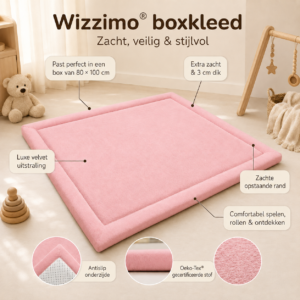 Alternative view of Wizzimo® Boxkleed - 80x100 - Extra dik traagschuim 3 cm - Roze - Anti slip