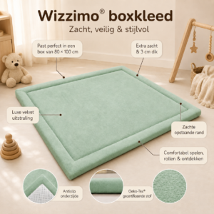 Alternative view of Wizzimo® Boxkleed - 80x100 - Extra dik traagschuim 3 cm - Groen - Anti slip